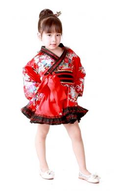 Chirpy Red Kiddie Kimono
