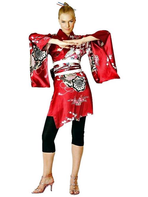 Deep Red Kimono One Size