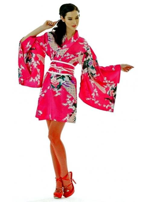 Pink Peacock Kimono One Size