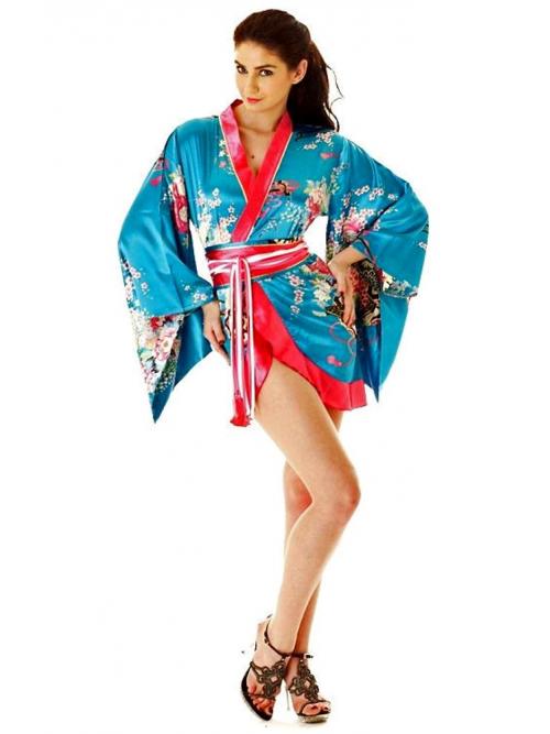 Aqua Mini Kimono One Size