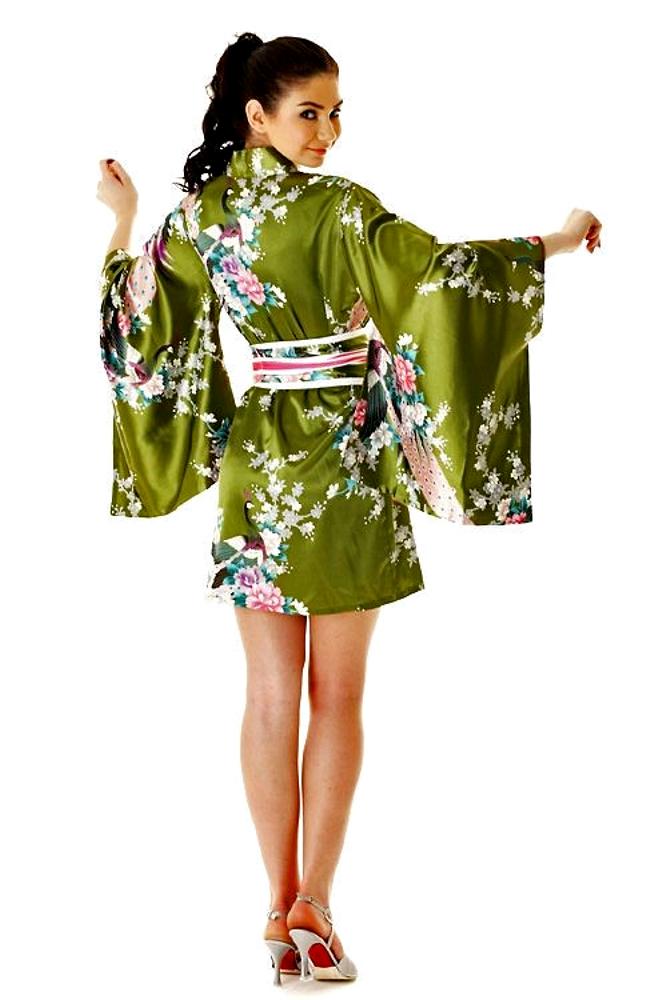 Short Green Kimono - Short Kimono - Kimono Online