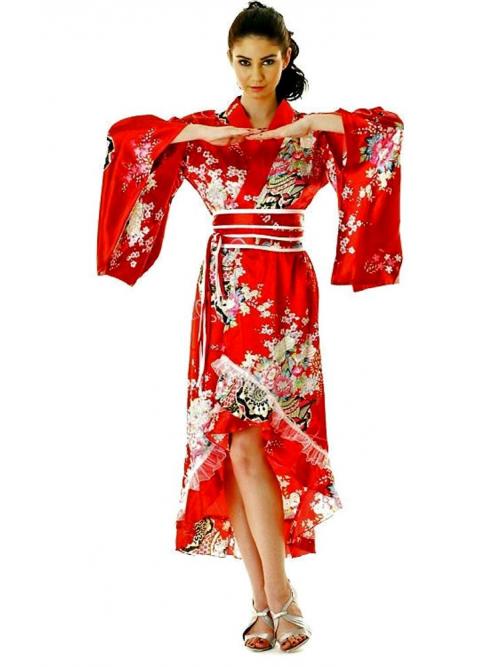 Red Kimono Dress One Size