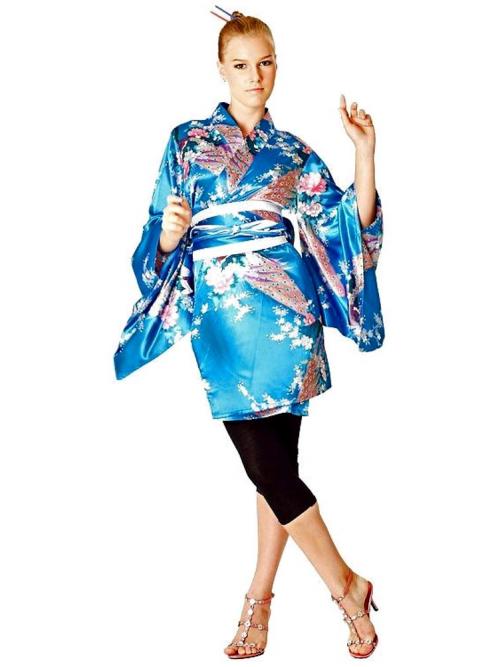 Deep Sky Blue Kimono One Size