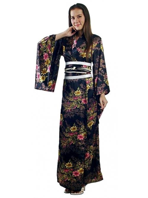 Luxurious Black Kimono One Size